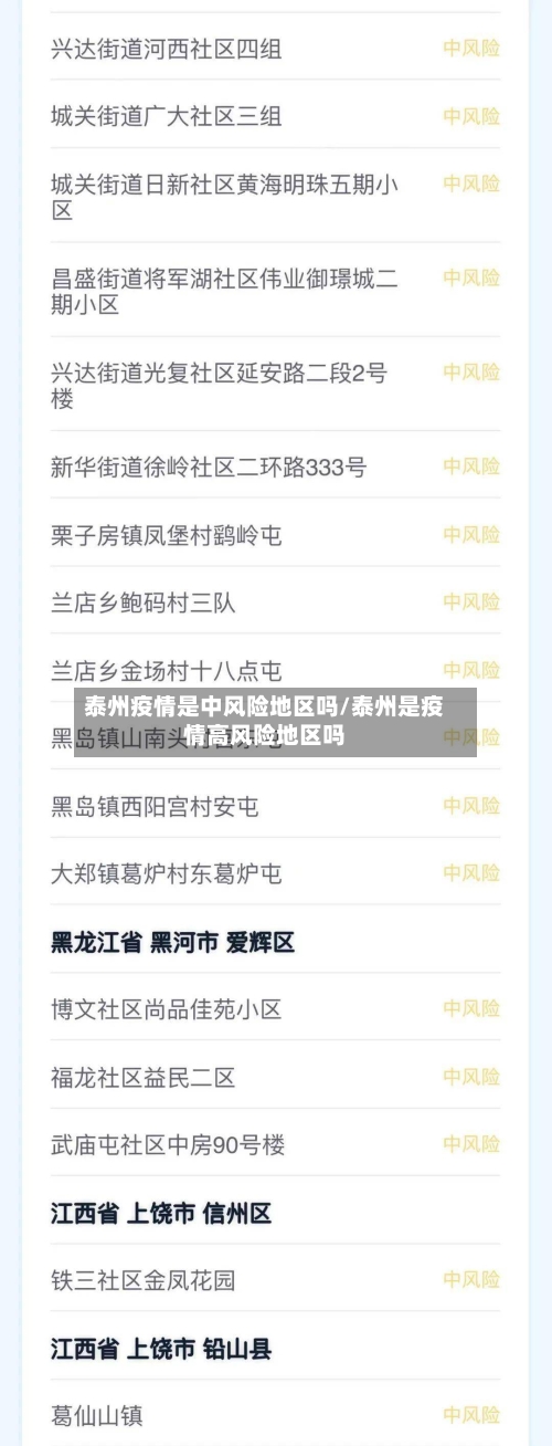 泰州疫情是中风险地区吗/泰州是疫情高风险地区吗-第2张图片