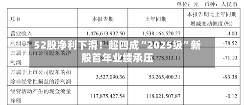 52股净利下滑！超四成“2025级”新股首年业绩承压-第2张图片