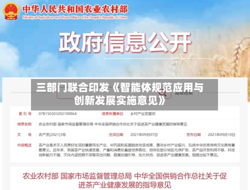 三部门联合印发《智能体规范应用与创新发展实施意见》