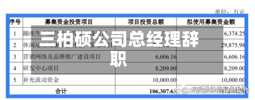 三柏硕公司总经理辞职