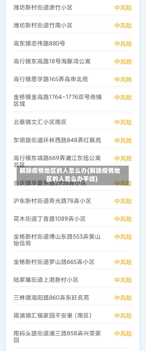 解除疫情地区的人怎么办(解除疫情地区的人怎么办手续)
