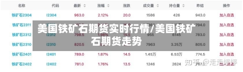 美国铁矿石期货实时行情/美国铁矿石期货走势-第3张图片
