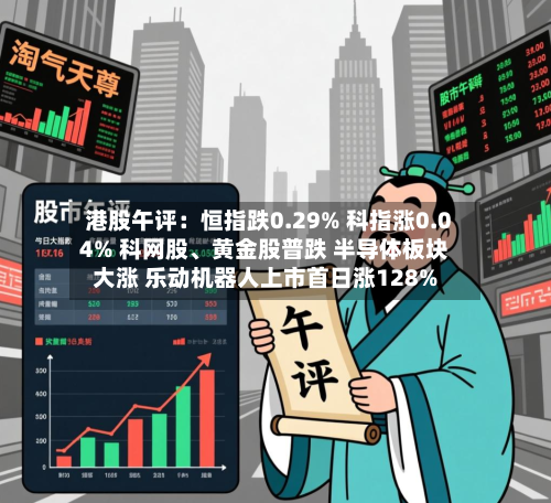 港股午评：恒指跌0.29% 科指涨0.04% 科网股、黄金股普跌 半导体板块大涨 乐动机器人上市首日涨128%-第3张图片
