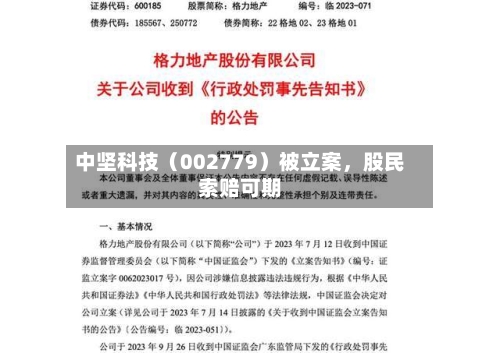中坚科技（002779）被立案，股民索赔可期-第2张图片