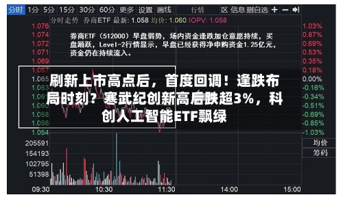 刷新上市高点后，首度回调！逢跌布局时刻？寒武纪创新高后跌超3%，科创人工智能ETF飘绿