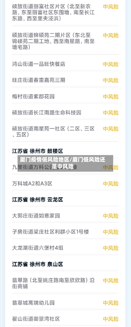 厦门疫情低风险地区/厦门低风险还是中风险-第2张图片