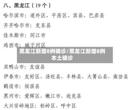 黑龙江新增8例确诊/黑龙江新增8例本土确诊