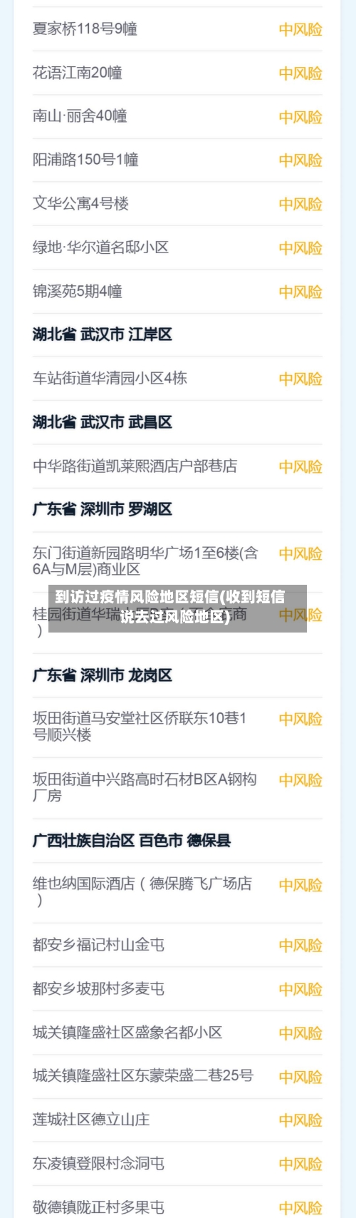 到访过疫情风险地区短信(收到短信说去过风险地区)-第2张图片