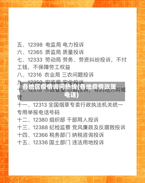 各地区疫情询问热线(各地疫情政策电话)-第2张图片