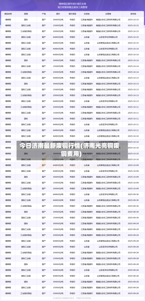 今日济南最新废铜行情(济南光亮铜废铜费用)-第2张图片