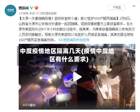 中度疫情地区隔离几天(疫情中度地区有什么要求)